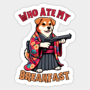 Shooting Shiba Inu Sticker